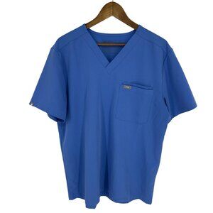 Figs Leon 3 Pocket Scrub Top Medical Field Uniform Size Large FM1500 Ceil Blue